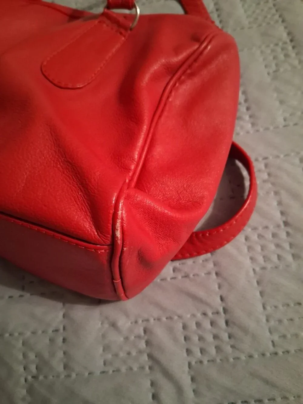 Red Leather Satchel Purse